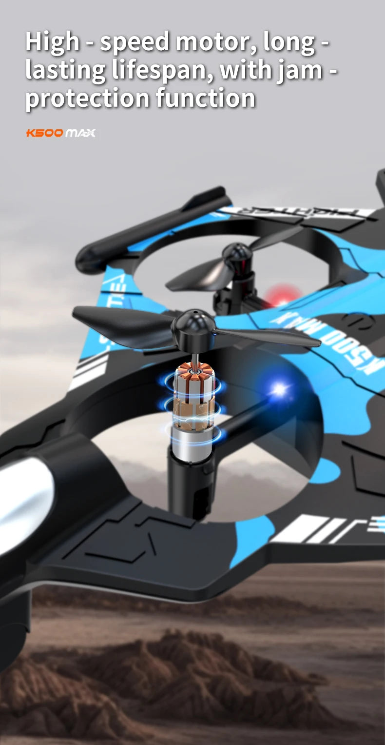 K500MAX RC Drone Fighter HD Professional Camera 360° roll WIFI Fpv Aircraft Quadcopte Aerial Photography  with screen Drone Toys