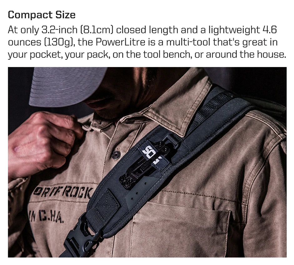 SOG PowerLitre 19 in 1 Multi-Tool Folding Pliers,Toughbuilt EDC Gadgets Multifunctional Hand Tools for Outdoor Survival Camping