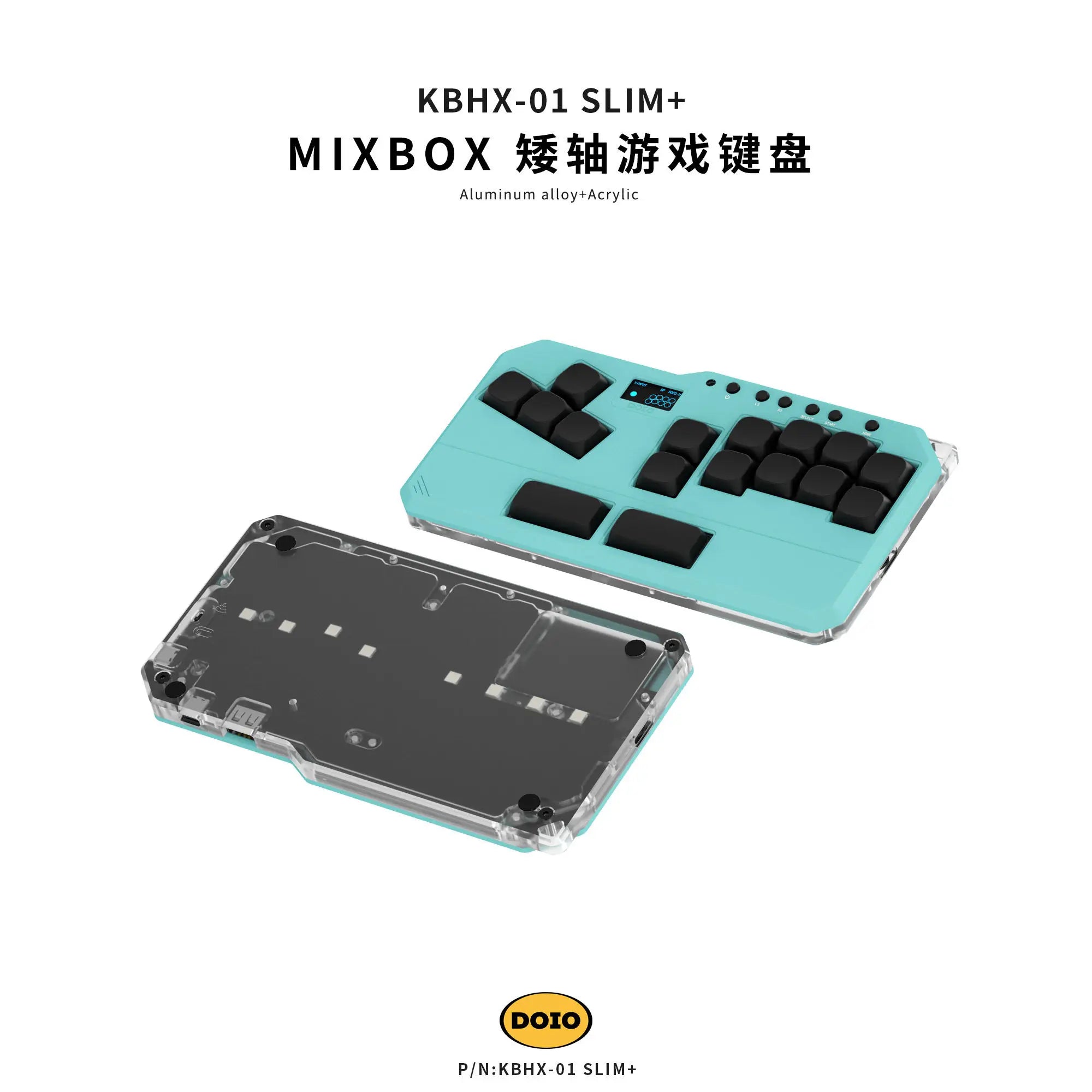 DOIO KBHX-01 SLIM Wired Mini Keyboard Upgradable Wireless Keyboard Aluminum Alloy Game Keyboards PS5 Switch Joystick Custom Gift