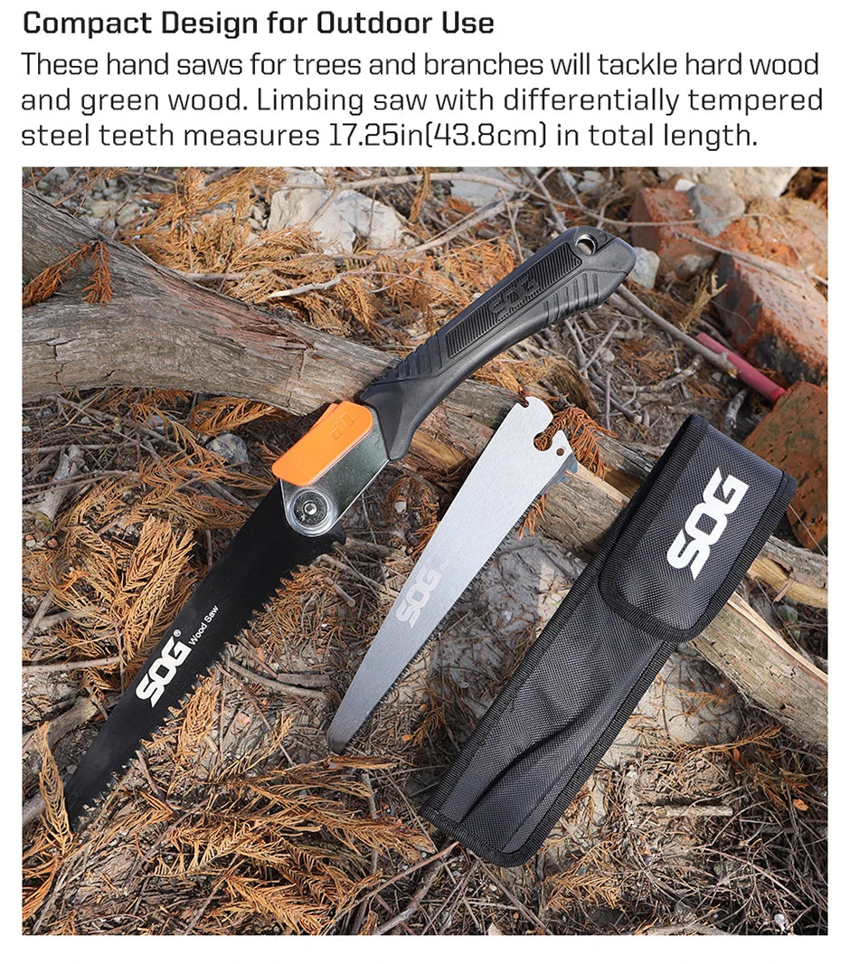 SOG Multifunctional Folding Saw – Portable EDC Tool for Household, Hunting, Outdoor Camping Equipment, Survival & Woodworking