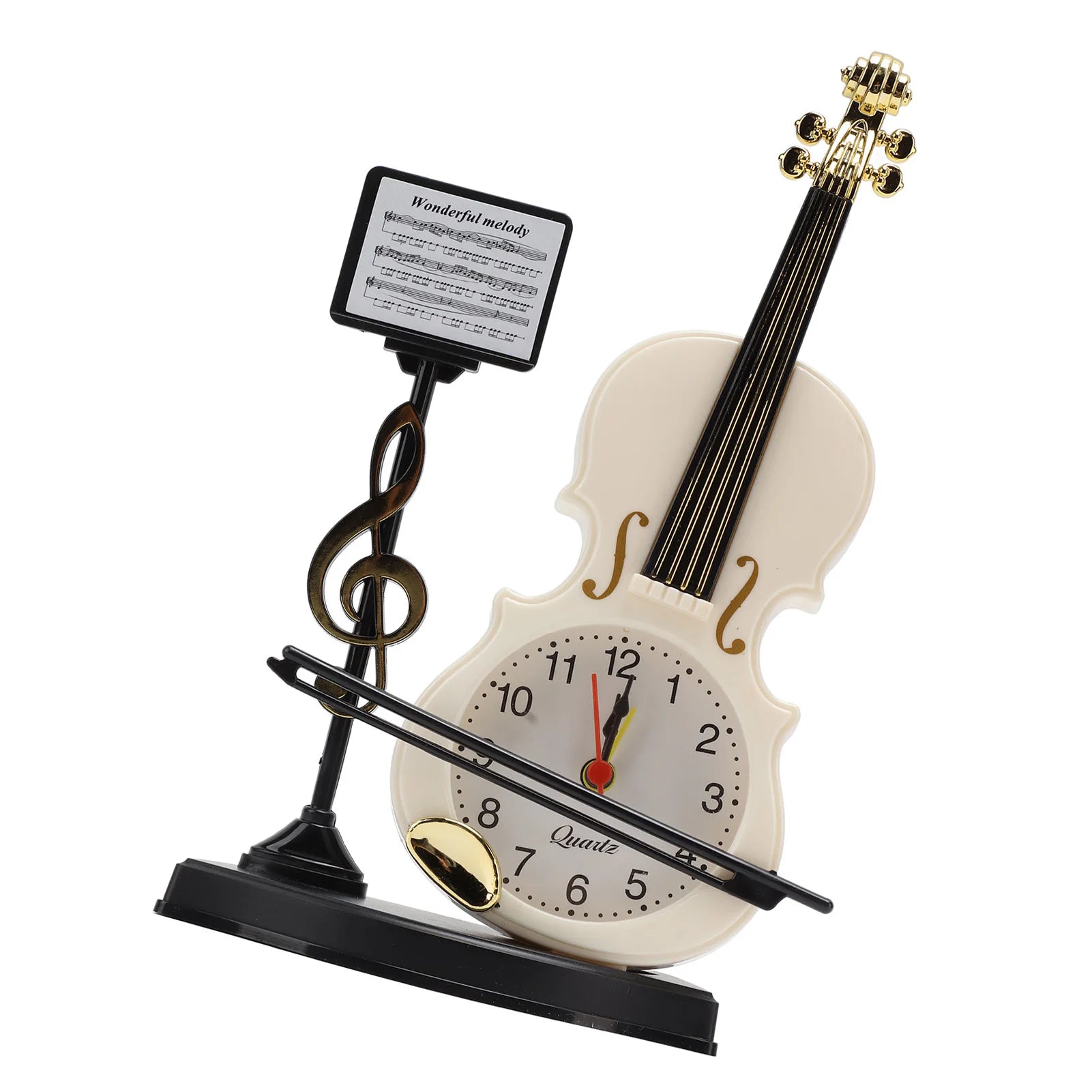 Violin Alarm Clock Unique Appearance Innovative Alarm Clock for Home Living Room Desktop Decoration Christmas Gifts