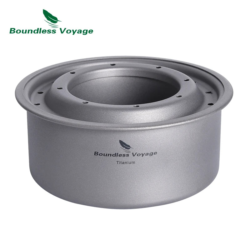 Boundless Voyage Ultralight Titanium Wood Burning Stove Camping Alcohol Stove Outdoor Multi-Fuels Mini Stove Small Stove