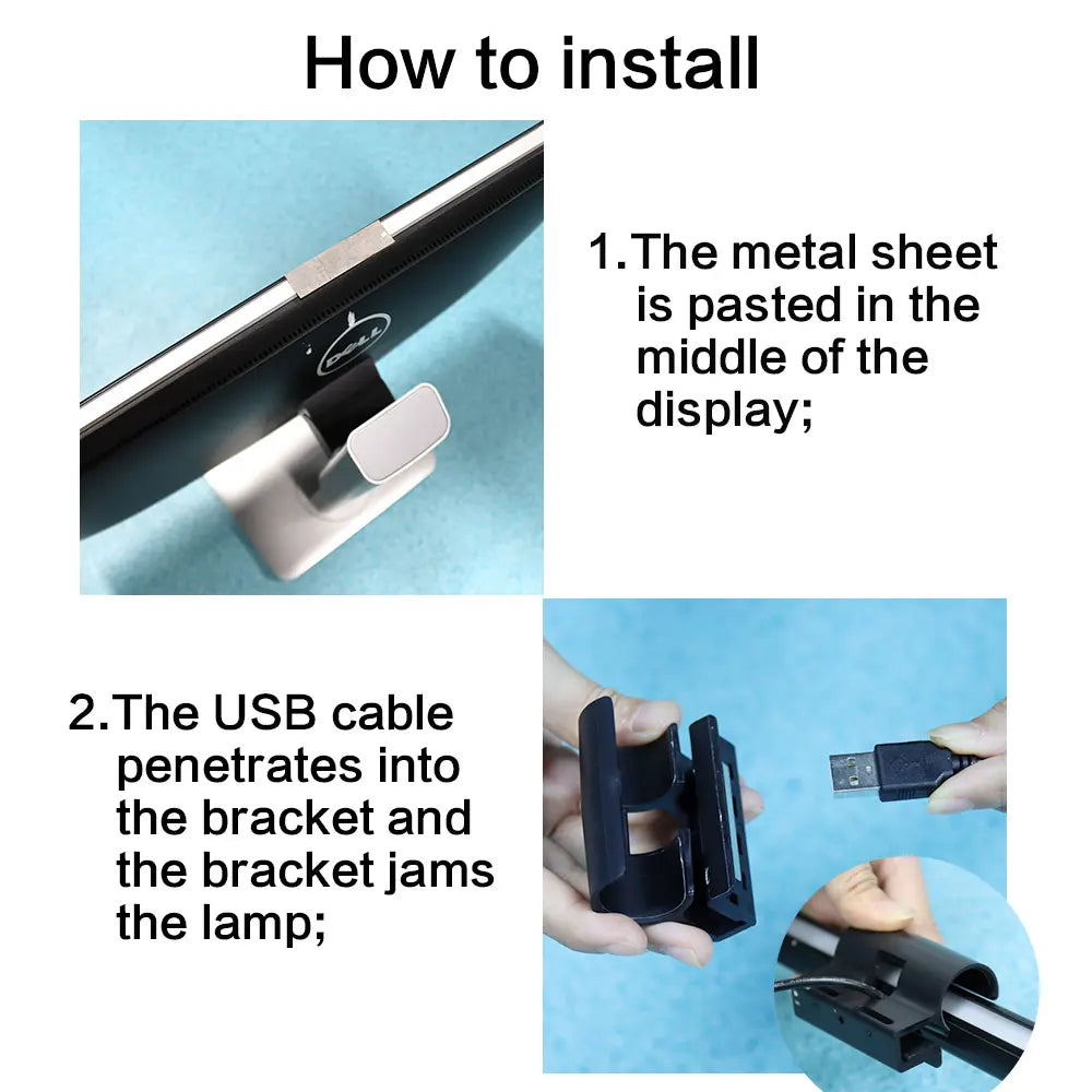 30CM RGB Screen Hanging Light Bar for Computer Laptop Gaming Work Stepless Dimming Eye Protection
