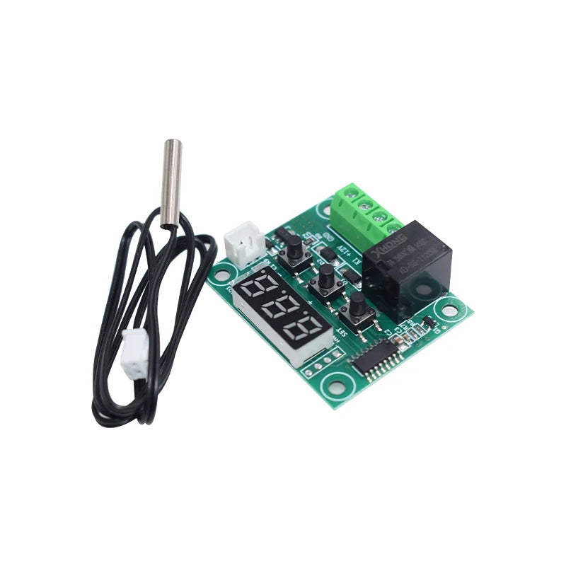 W1209 Digital Thermostat Temperature Controller Miniature Thermostat Temperature Control Switch Panel with Waterproof NTC Probe