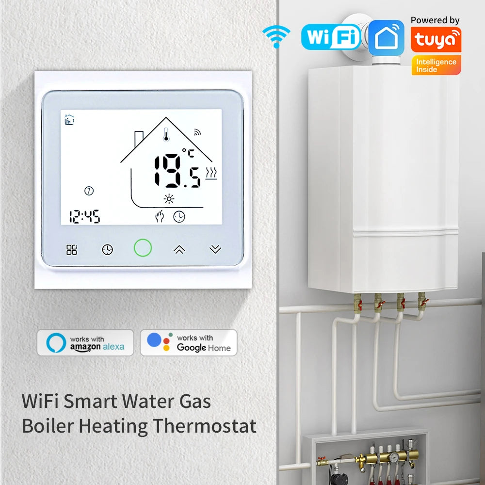 Smart WiFi Thermostat AC230V 3A 16A APP/Voice Control for Floor Heating with Digital LCD Display and Wall Mounted Installation