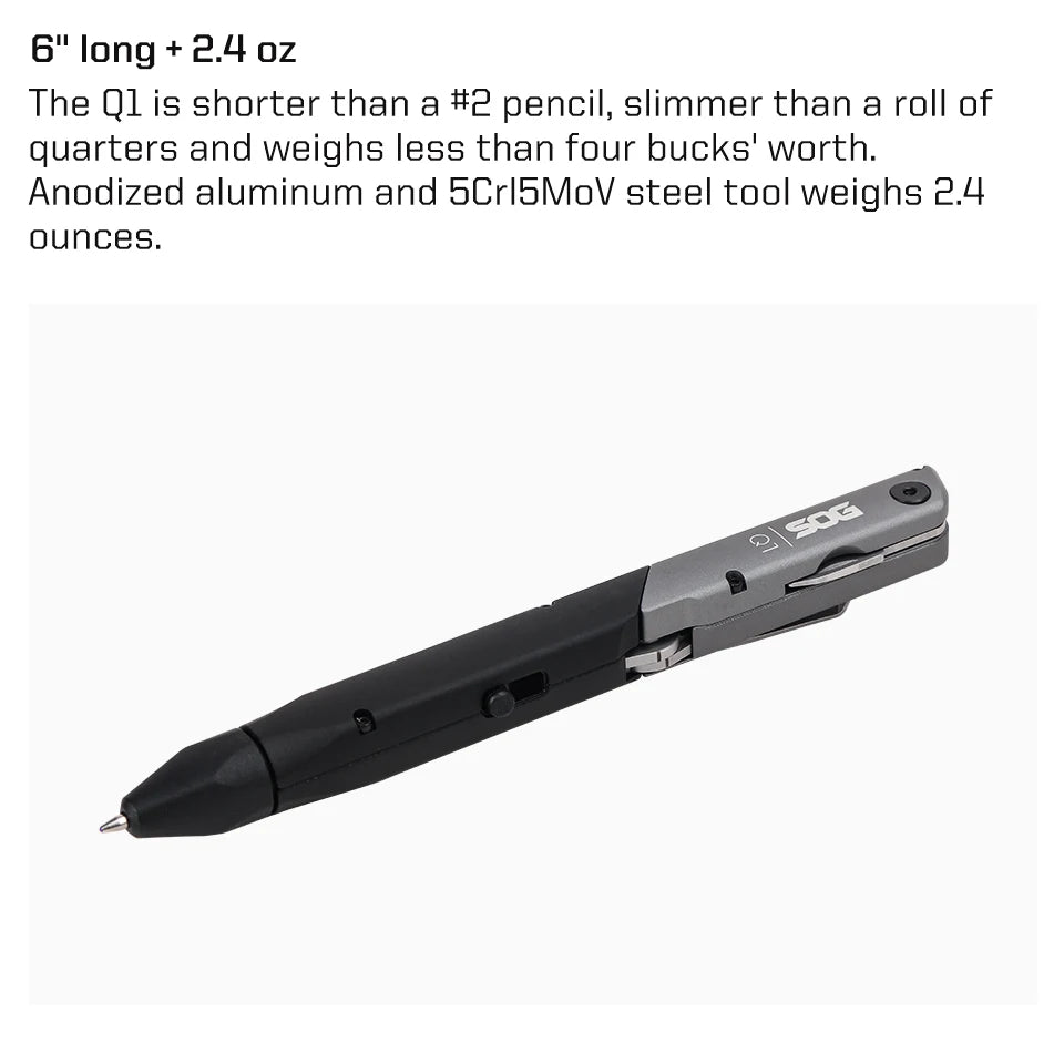 SOG 4 in 1 BATON Q1 Multi-Tool Folding Scissors EDC Tactical Pen Multifunctional Portable Tools Pocket Screwdriver Bottle Opener