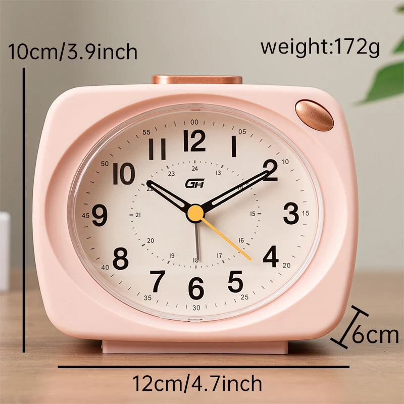Music alarm clock, modern style, with snooze function and night light function, can run time, a good gift for the school season