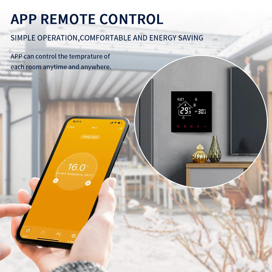 Smart Thermostat Wifi/NO Wifi Tuya Electric Floor Heating Temperature Controller Water/Gas Boiler Smart Life Work With Alexa