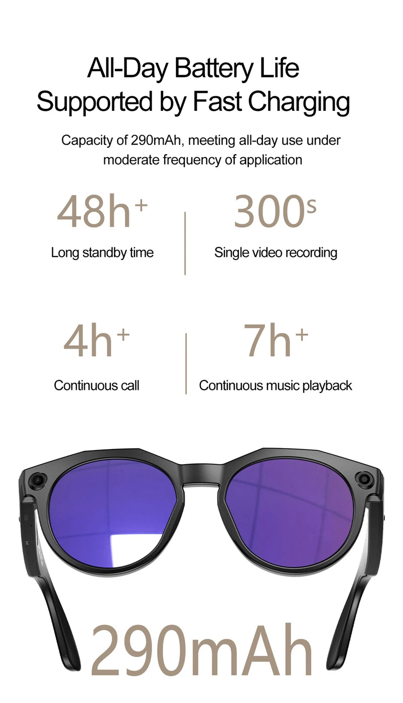 2026 8K HD AI Smart Glasses Men Chat GPT 800MP Camera Bluetooth Call AI Translation Voice Assistant Control Sunglasses Women