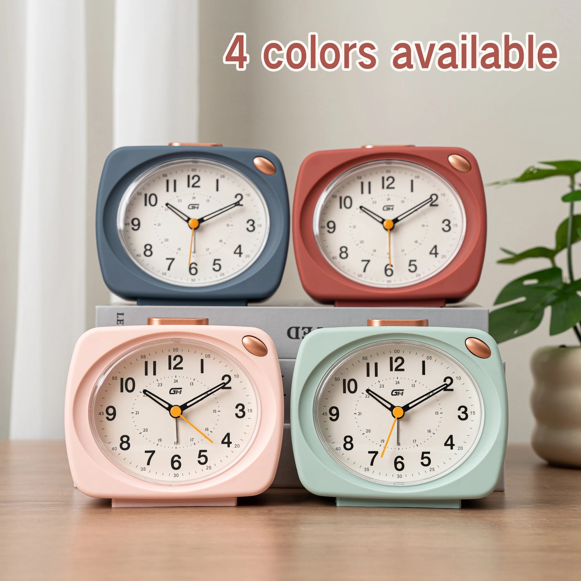 Music alarm clock, modern style, with snooze function and night light function, can run time, a good gift for the school season