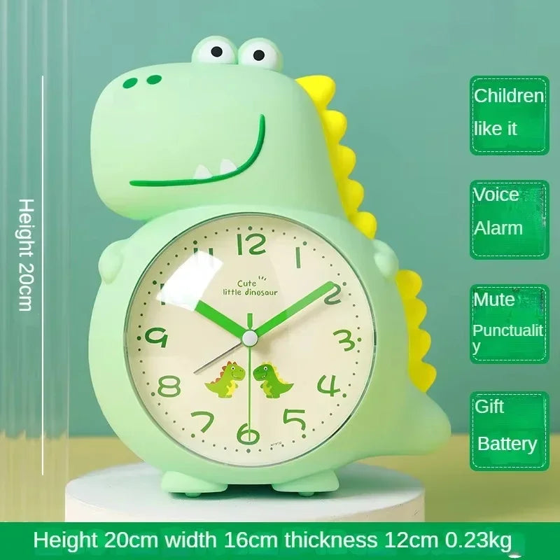 Cartoon Dinosaur Alarm Clock with Wake-up Light Specially Designed for Kids Boys Girls and Primary School Students