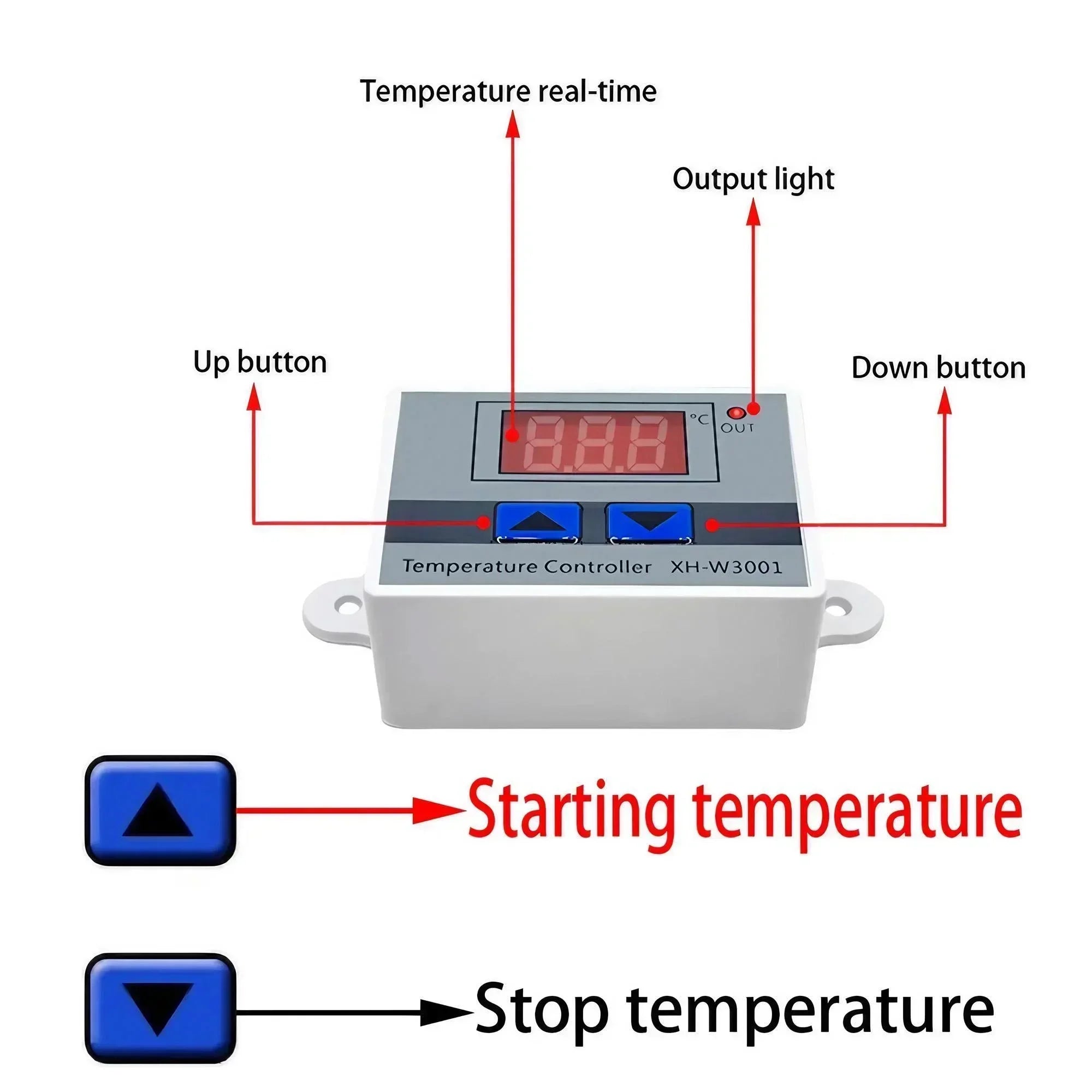 Digital Temperature Controller Thermostat Switch Thermometer 12/24/220V Microcomputer Thermoregulator Home Automation System