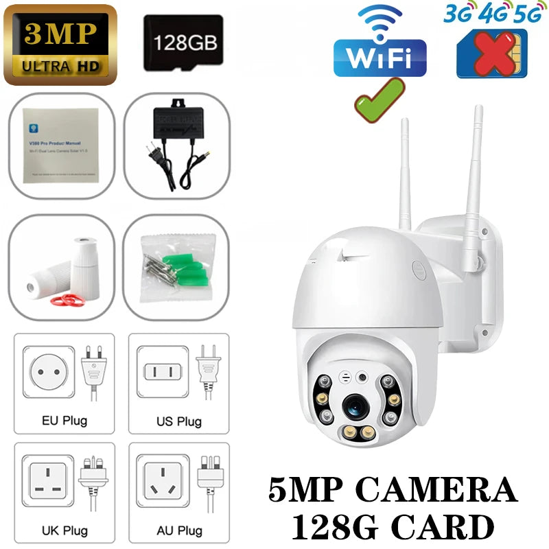 V380 Pro Security Camera 4K 8MP Ultra HD WIFI PTZ Dual Light Surveillance Camera Outdoor Wireless WIFI Smart Net Camera V380PRO