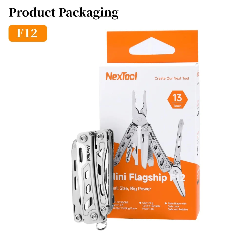 NexTool Keychain Mini Flagship F12 Folding Multi Tool 13 In 1 Screwdriver Pliers File Ruler Bottle Opener Scissors EDC Hand Tool
