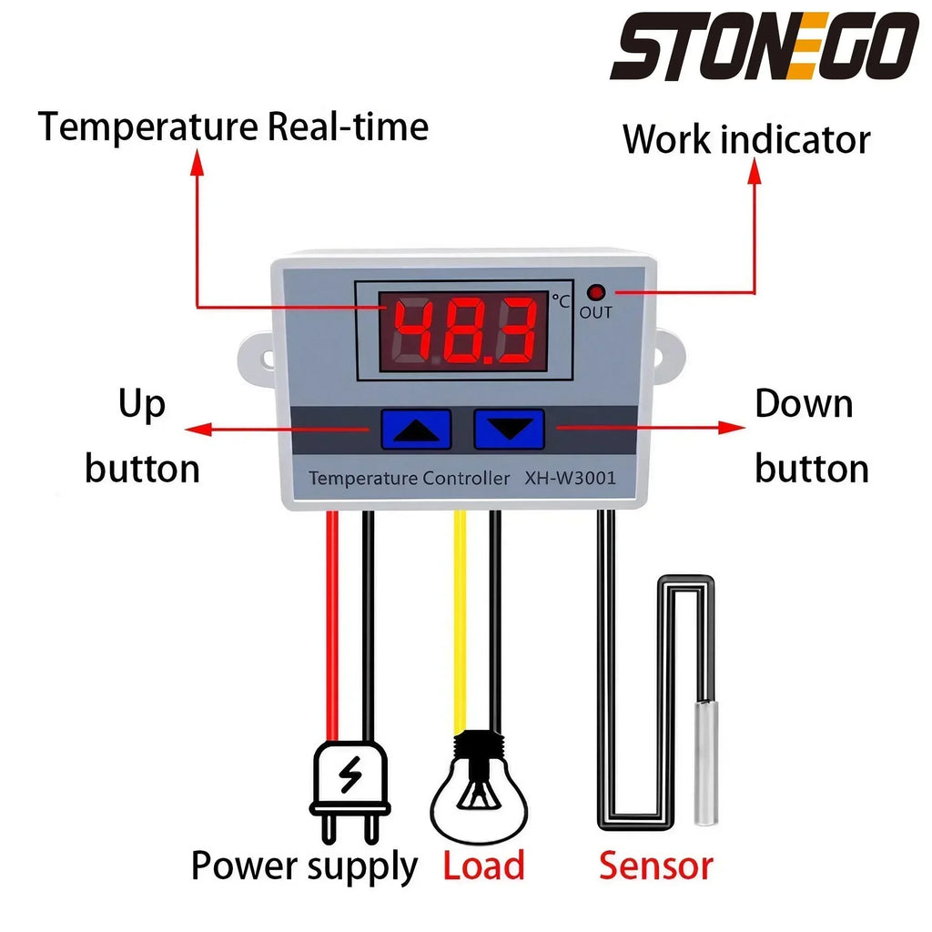 Digital Temperature Controller Thermostat Switch Thermometer 12/24/220V Microcomputer Thermoregulator Home Automation System