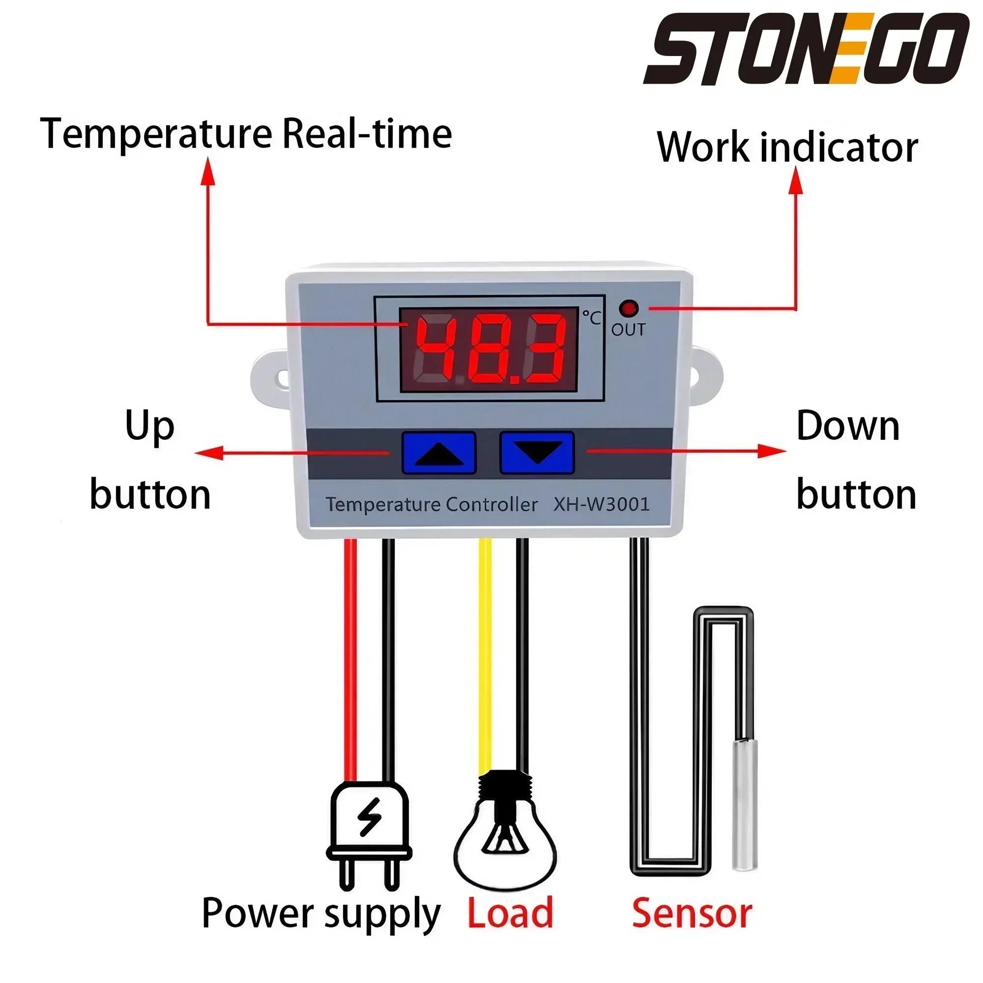 Digital Temperature Controller Thermostat Switch Thermometer 12/24/220V Microcomputer Thermoregulator Home Automation System