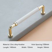 Simple solid color leather handle Nordic door