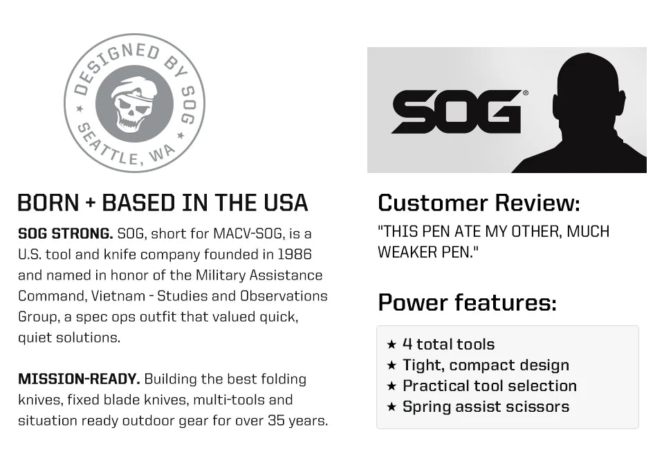 SOG 4 in 1 BATON Q1 Multi-Tool Folding Scissors EDC Tactical Pen Multifunctional Portable Tools Pocket Screwdriver Bottle Opener
