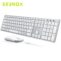 Seenda Wireless Bluetooth Keyboard and Mouse Combo Multi-Device Rechargeable Slim Keyboards and Mice for Win MacBook Pro Air
