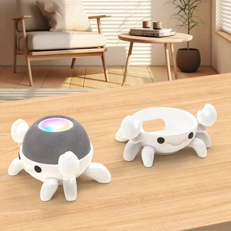 Cute crab-shaped audio stand, compatible with Alexa Echo Dot 4/5 generation, suitable for home desktop and office