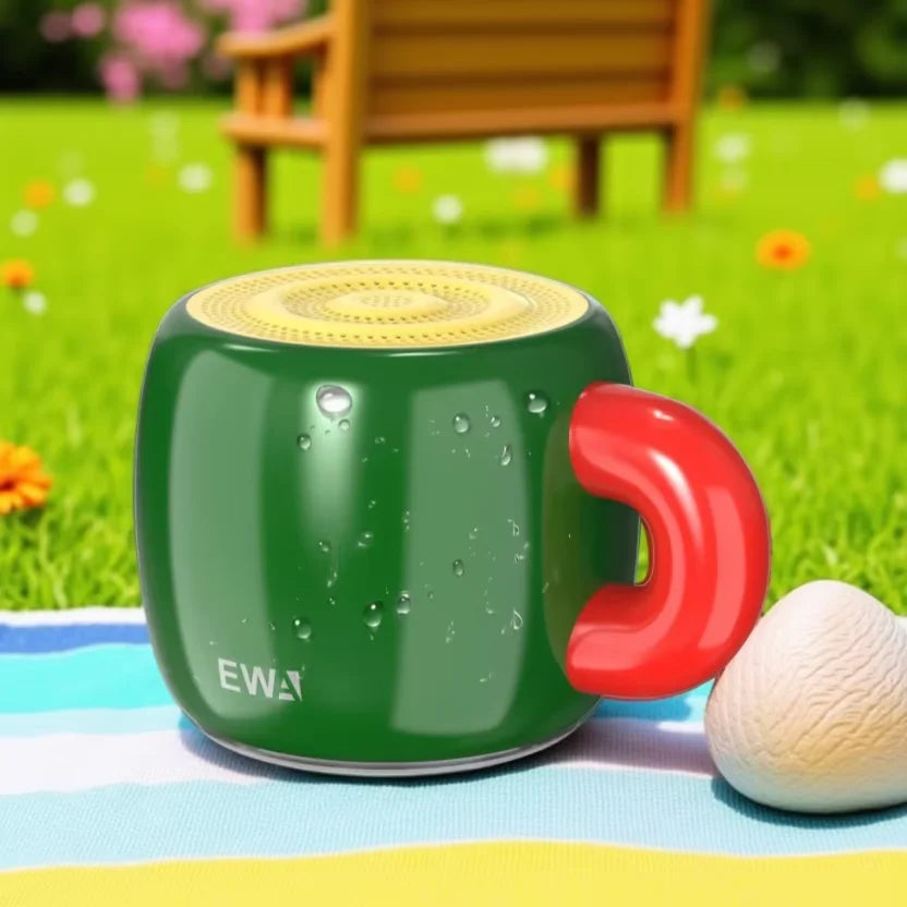 EWA A163 Wireless Bluetooth 5.4 Speaker Cup Type Bass Sound IP67 Waterproof Mini Metal MP3 Player with 700mAh HiFi Sound