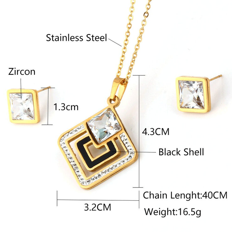 Stainless Steel Fashion Wedding Women Jewelry Sets