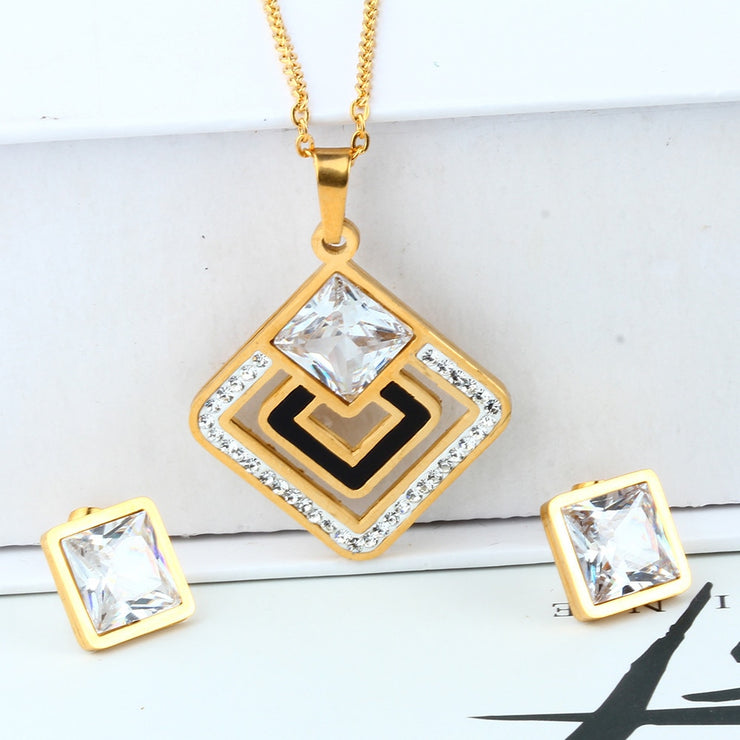 Stainless Steel Fashion Wedding Women Jewelry Sets