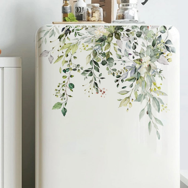 Green Plant Leaves  Bathroom Toilet Set