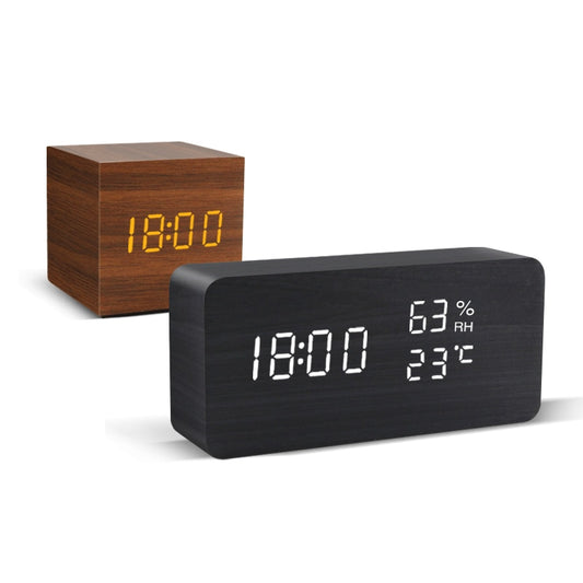 Table Voice Control Digital Wood Alarm Clock